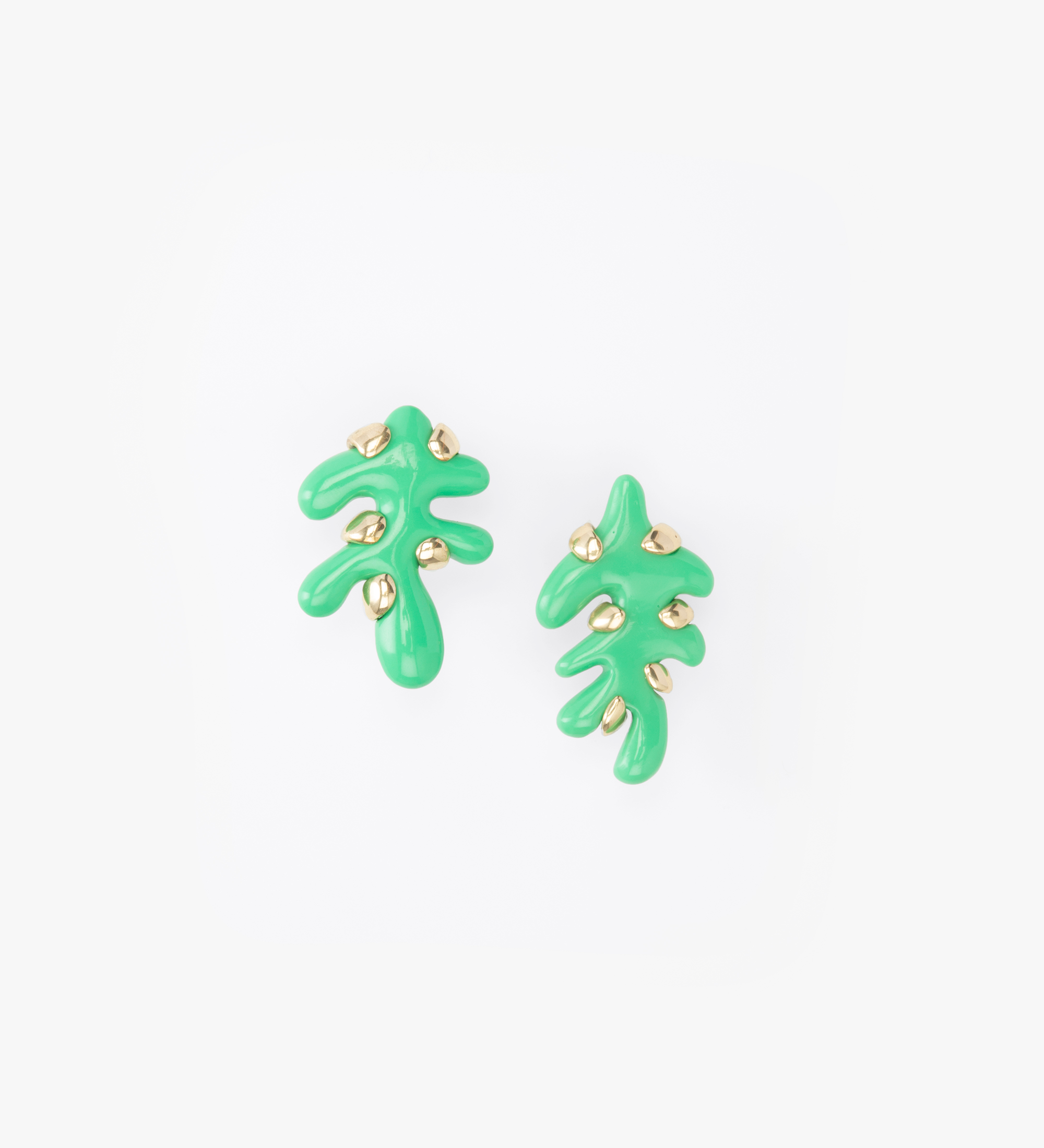 Dinosaur Designs Paradise Leaf Earrings Earrings in Leaf color resin with Studs Backing