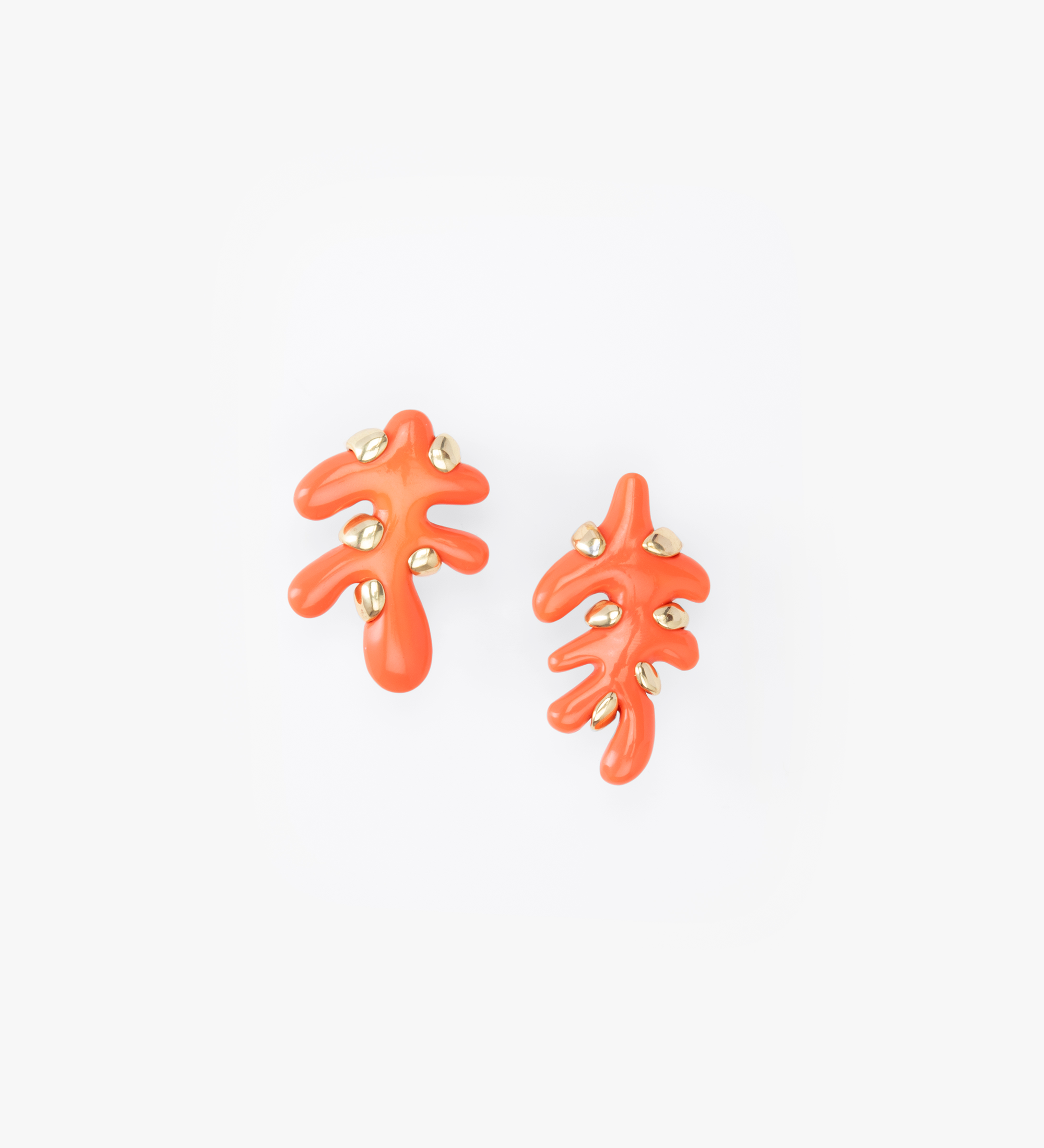 Dinosaur Designs Paradise Leaf Earrings Earrings in Lychee color resin with Studs Backing