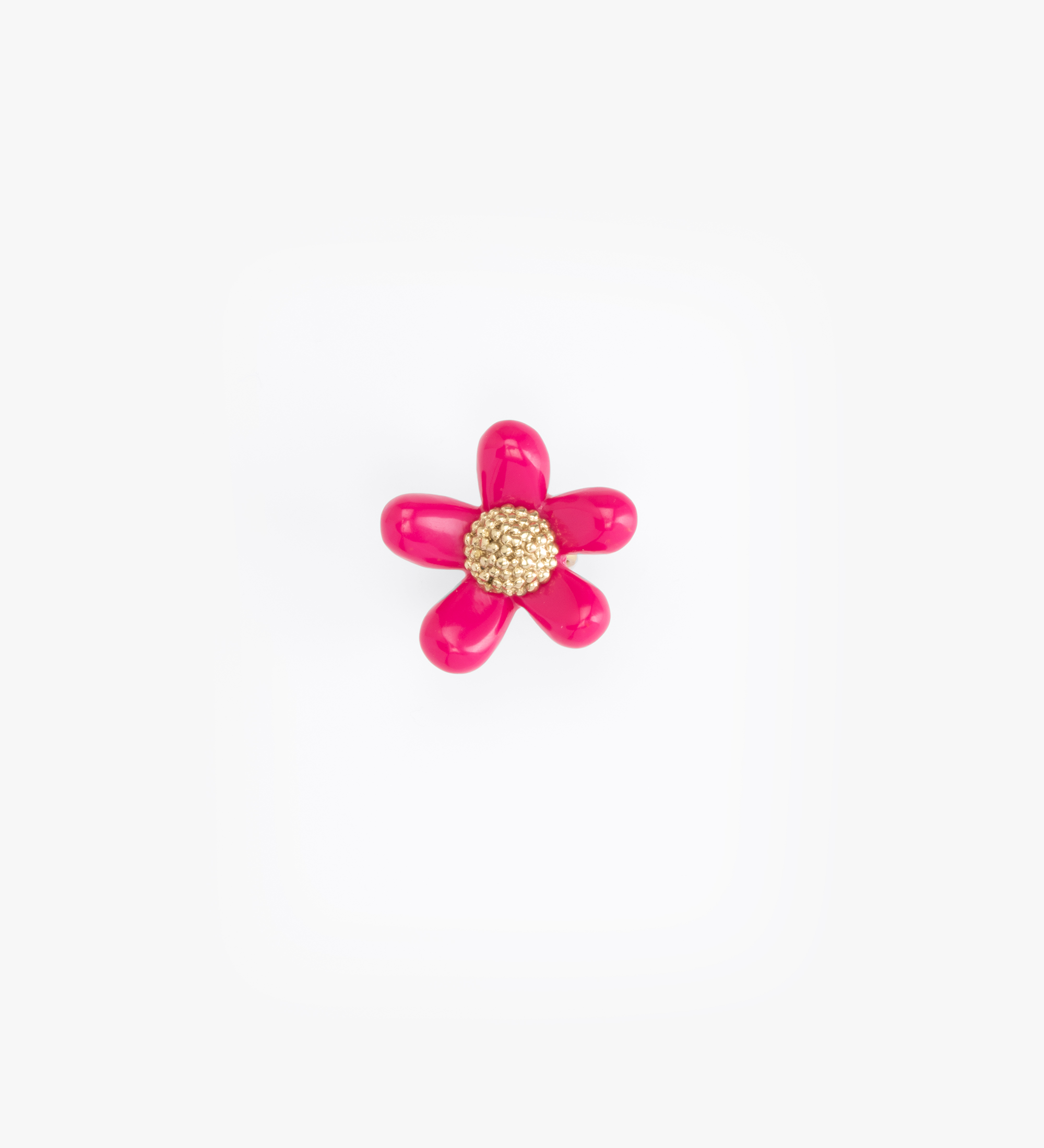 Dinosaur Designs Large Paradise Daisy Ring Rings in Flamingo color resin 